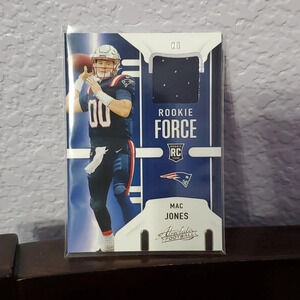 Panini Absolute Football Rookie Force Mac Jones Card with Jersey Patch
